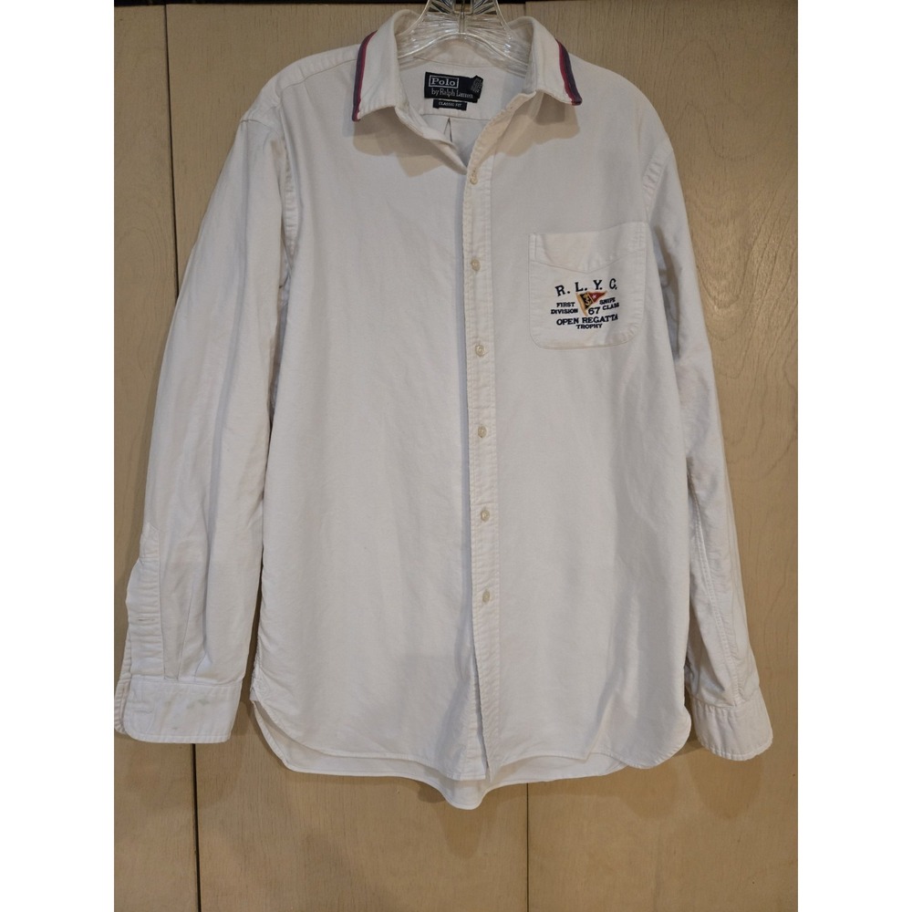 Polo Ralph Lauren RLYC Yacht Club Regatta Oxford Shirt Men M Nautical Sailing